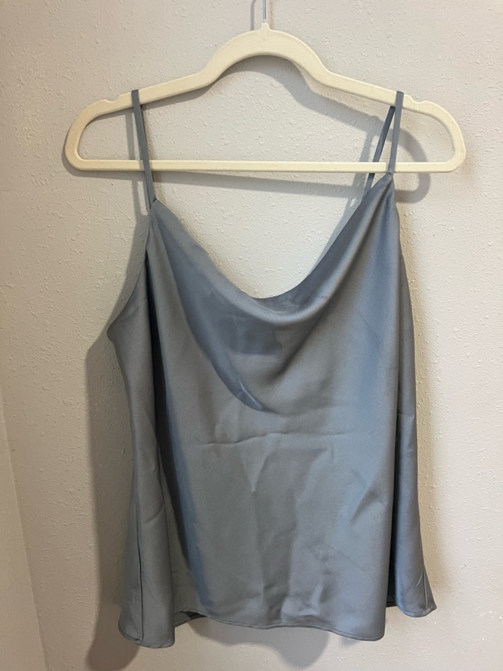 Loft Satin Cowl Neck Spaghetti Strap Camisole - Steel Blue